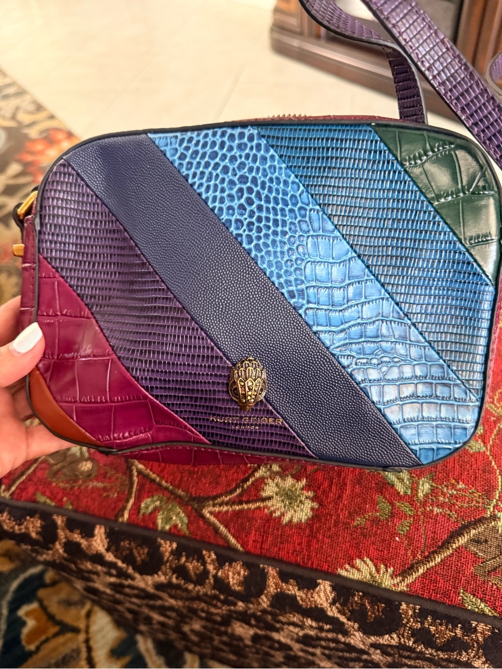 Kurt Geiger Multicolor Leather Patchwork Crossbody Bag